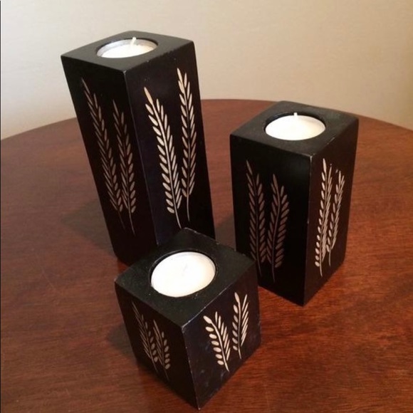 Mid Century Modern Wooden Votive Holders - Picture 2 of 4